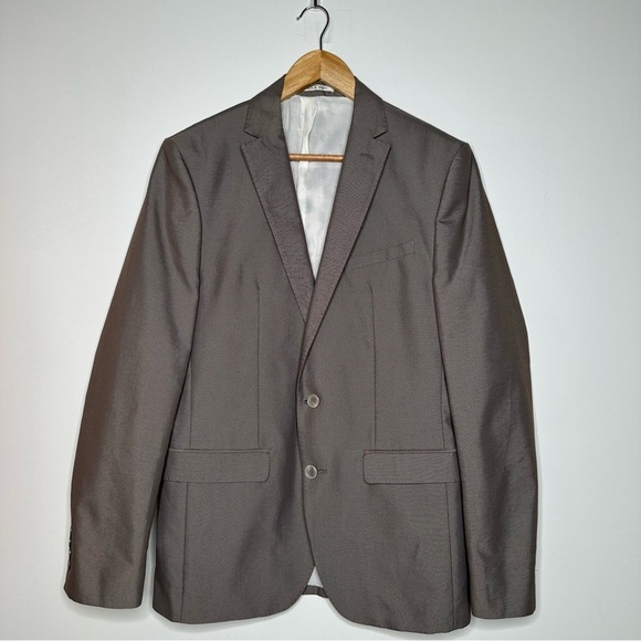 ZARA MAN Greige Two Button Blazer Sport Coat Size 38 - Picture 1 of 11